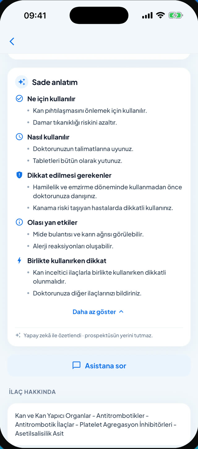 Sade anlatım: ilacın kullanım amacı ve dikkat edilecekler